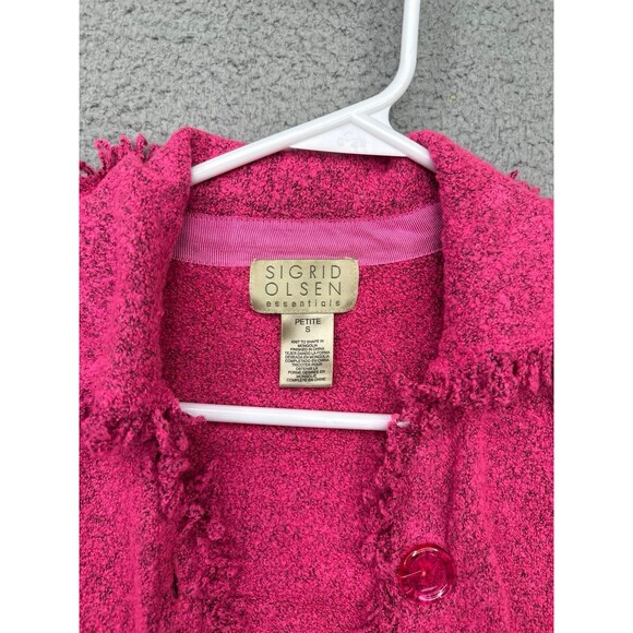 Sigrid Olsen Wool blend fringe button down jacket size small petite - Picture 2 of 11